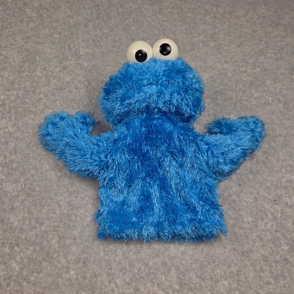Sesame Street Cookie Monster Blue Shaggy Faux Fur Hand Puppet Toy Plush